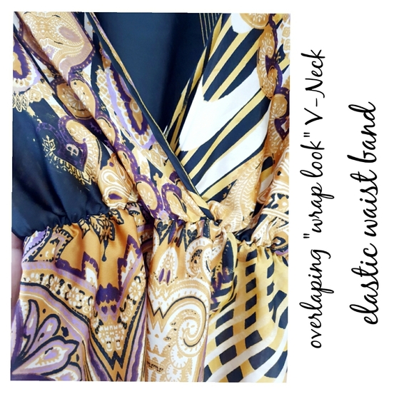 💥NWT- Gold & Black Cold Shoulder Print Romper - Picture 9 of 16